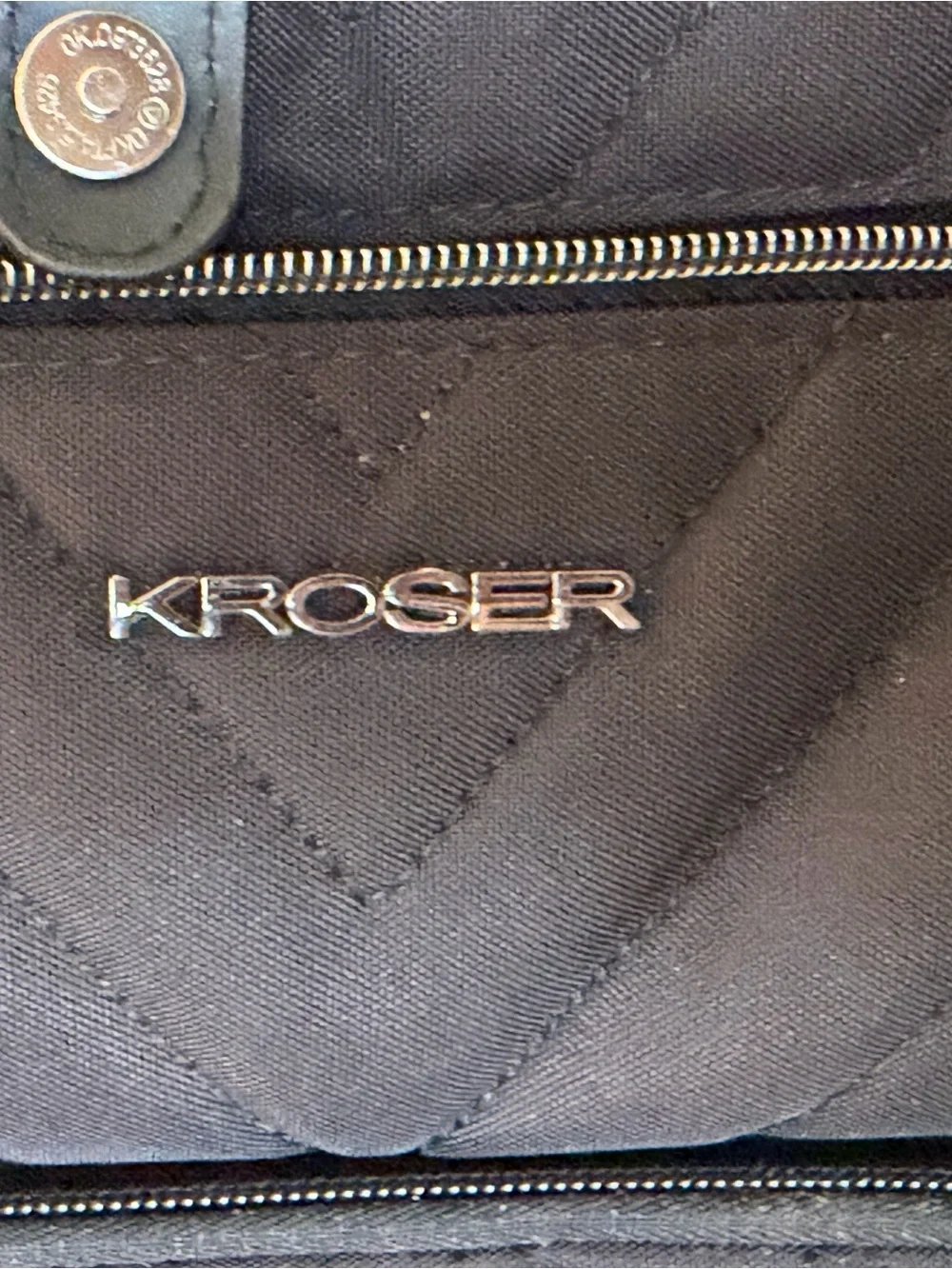 Kroser Black Quilted Carry-On Rolling Suitcase